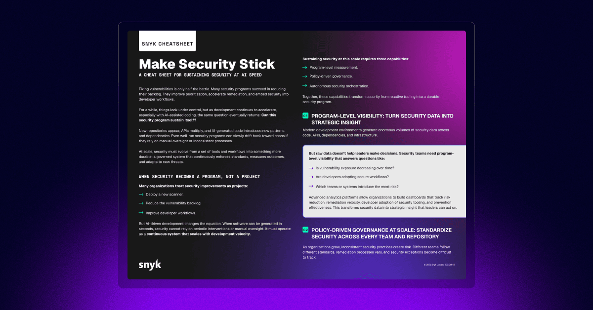 resource cheatsheet make security stick